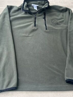 Ducks Unlimited 1/4 Zip Green Fleece Size Large